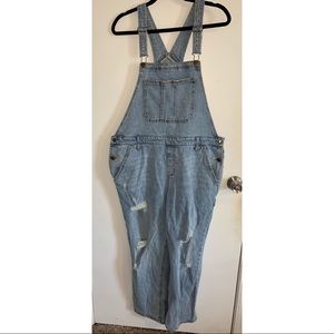 Wild Fable straight leg distressed overalls